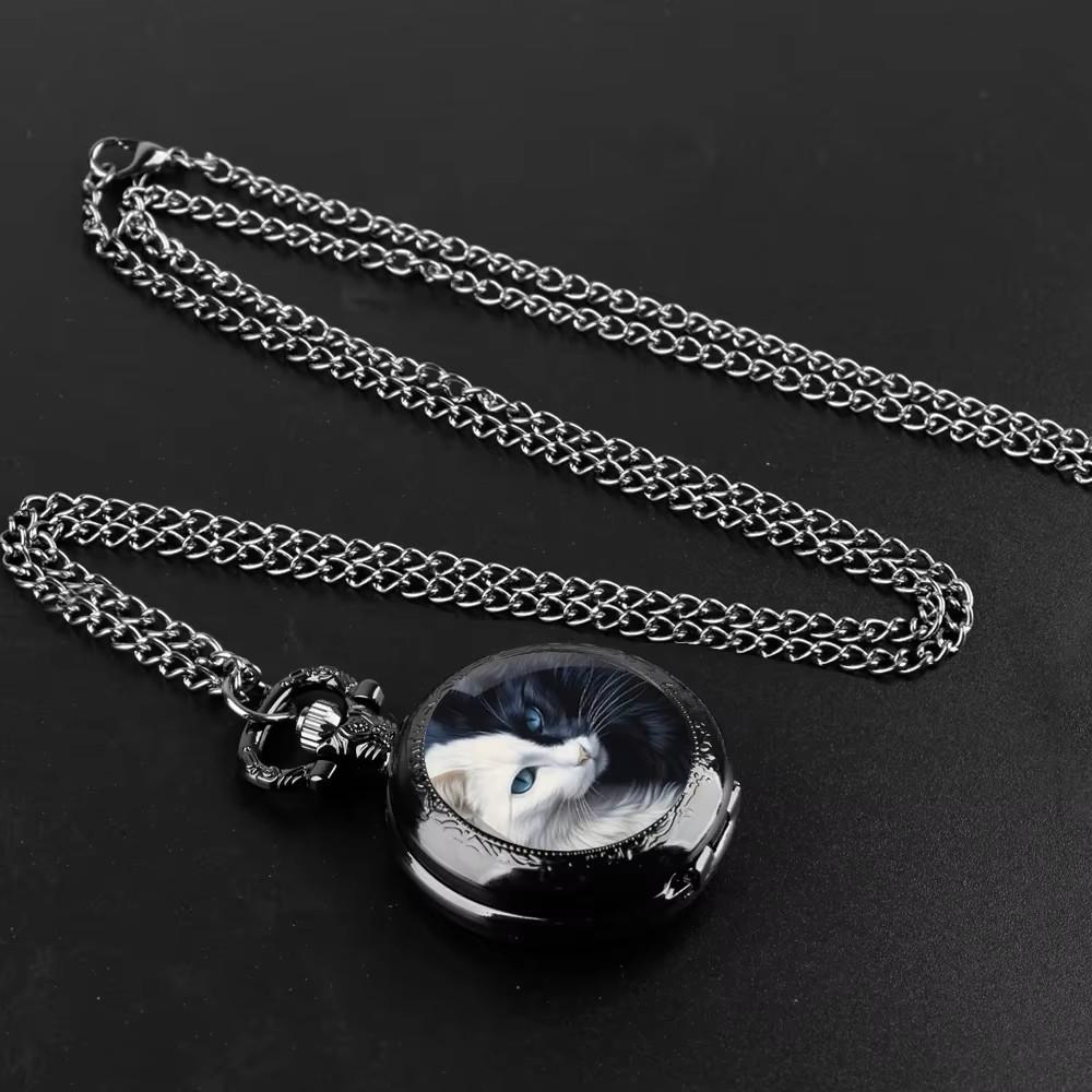 Vintage Retro negru alb chinezesc Yinyang cuarț Unisex bărbați femei ceas de buzunar cuarț colier pandantiv ceas lanț casual clasic cadran bijuterii cadou