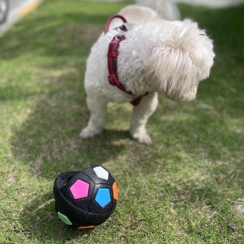 Funny Pet Rubber Football Toy Bite-resistant Dog Squeak Toy Pet Training Toy  Puppy