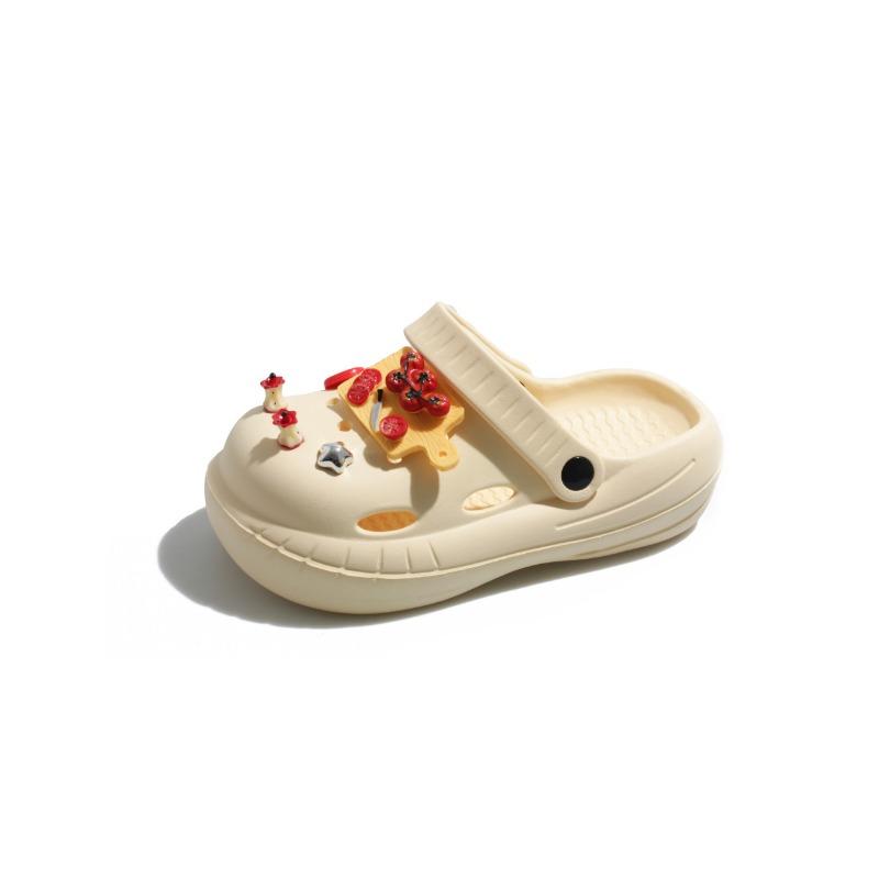 Niche cartoon cute outer hole shoes women's summer new thick-soled non-slip breathable bag head cool slippers soft
