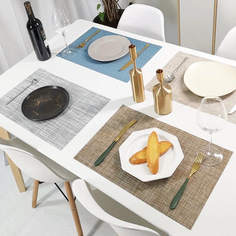 PVC Placemat Washable Dining Table Mats for Dining Table Cafe Anti-slip Hot Placemats Bowl Insulation Pad Cup Mat Table Coasters