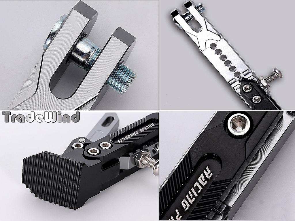 TradeWind Motorcycle Side Stand Maintenance Stand Kickstand Height Adjustable Aluminum Alloy (Gold)