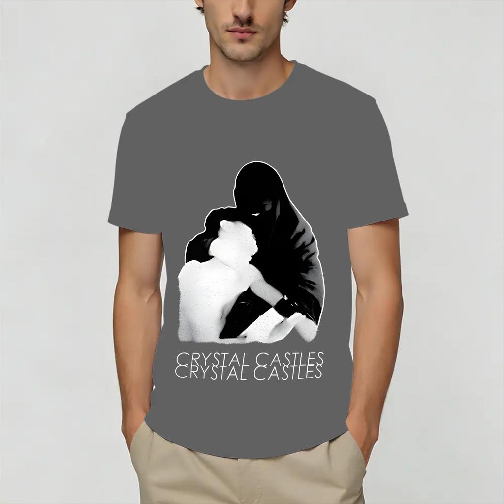 Crystal Castles Cotton TShirt For Unisex Summer Vintage T Shirts Crewneck Fashion Tees Big Size Printed Clothes