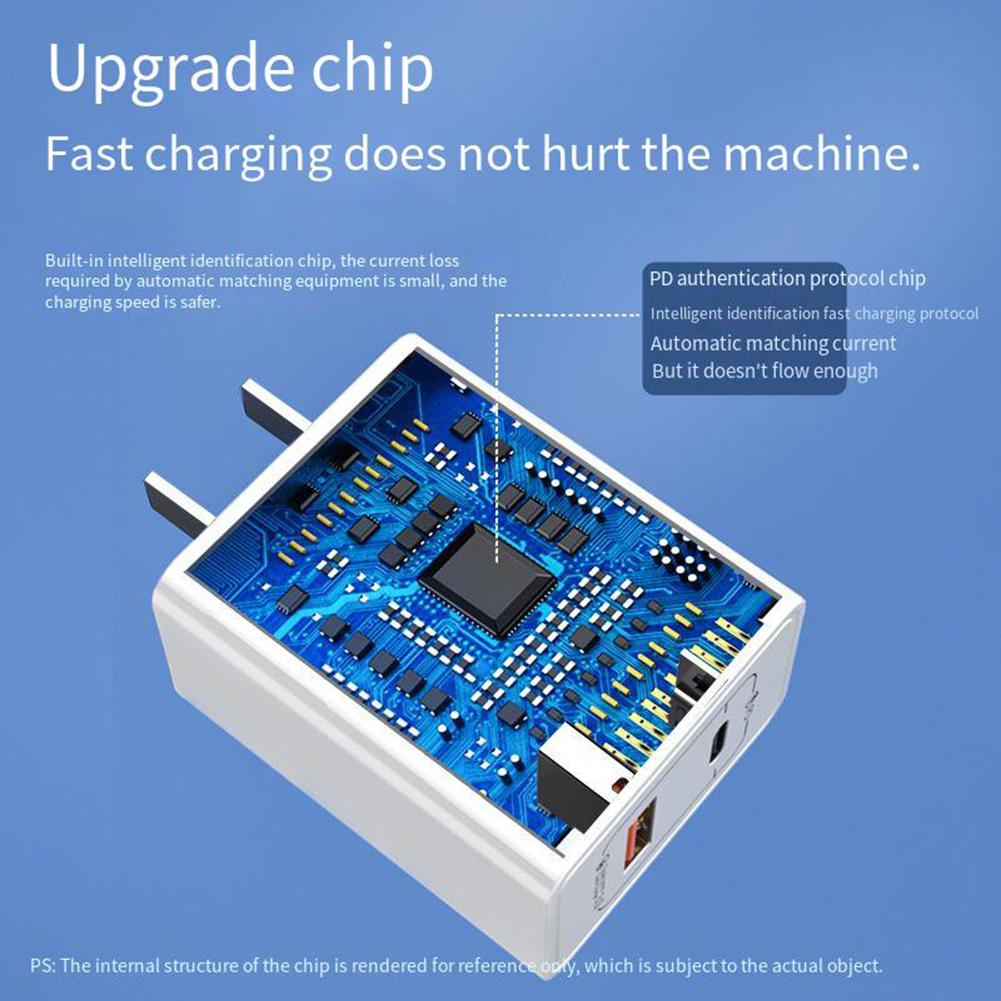 USB Fast Wall Charger Block 20W Multi-interface PD Power Adapter For Laptops Smart Phone Tablet PC 3C Safety Certification