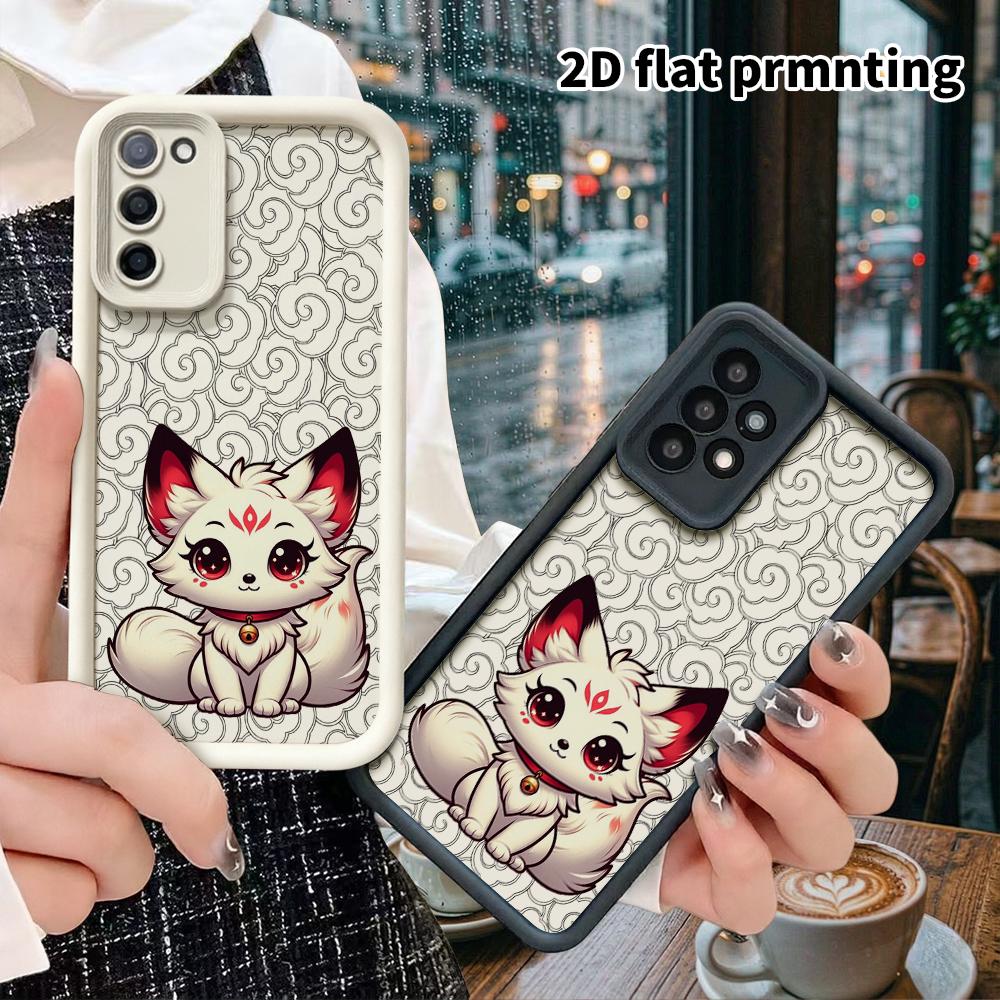 Phone Case: 2D Flat Samsung Galaxy A34 A35 M05 M06 S20 S22 S21 FE Plus 5G Protective Case, Bell Nine-Tailed Fox, Christmas and Halloween Gifts