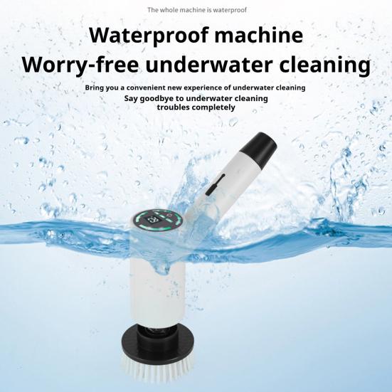 Electric Spin Scrubber Cordless Cleaning Brush with 9 Brush Heads 3 Speed Waterproof Shower Scrubber with Extension Handle for Tub Tile Floor Car