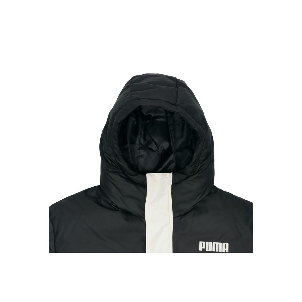 Puma Logo Print Long Down Jacket With Hood Men Outerwear Milk-White 846321-73