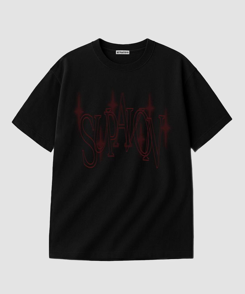 NP STUDIO [2Pack] Sparkle Arch Logo Oversized T-Shirt 2 Colors