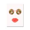 Hippie Sunglasses Wall Art Bohemian Red Lip Poster Boho Shabby Chic Teen Fashion Home Colorful Sexy Kiss For Girls Room Decor No Frame