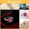Retro Floral Style Copper Ring With Colorful Zirconia And Artistic Design For Women