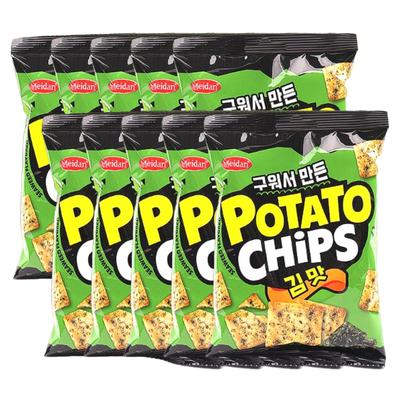 Gebakken Aardappelchips Zeewier Smaak Hartige Knapperige Snack 50g x 10 Pak