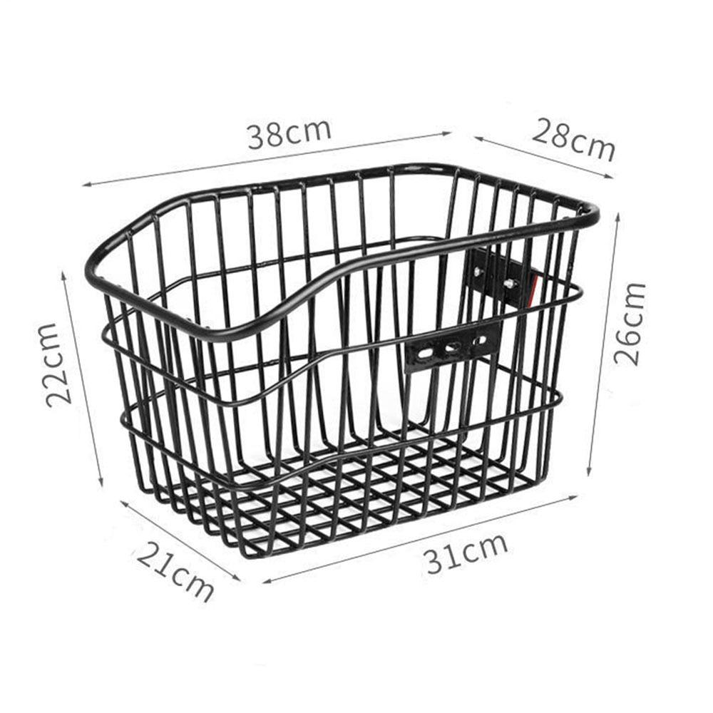 Easy To Install Bicycle Rear Basket Fixed Durable Metal Mountain Bike Basket Black/Silver Adjustable Enlarged Bike Basket