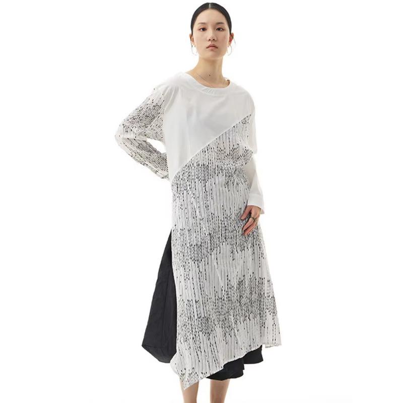 

XITAO Solid Color Loose Casual Temperament Female Dress ZYY1060 One Size білий