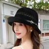 2026 New Sun Hat Women's Sunscreen Hollowed Out Breathable Basin Hat Korean Version Elegant Top Hat Belt Shows Small Face