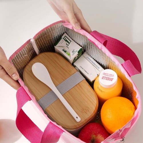 MiniMood Insulated and Waterproof Lunch Bag, 26.5 x 20 x 17cm (Pink) | Aluminum Insulation + Water-Repellent Finish, Lightweight and Compact Design, P