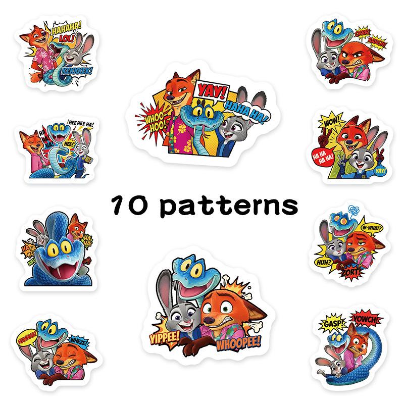 500pcs/Roll New Disney Movie Zootopia 2 Cartoon Sealing Sticker DIY PVC Laptop Decals Decoration Stiker Reward Gift Toys