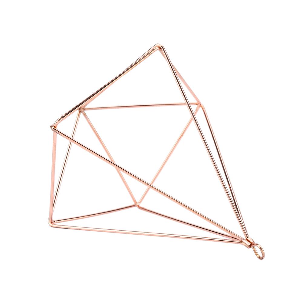 Freistehender Hängender Geometrischer Pflanzenständer Blumenampel Moos Farn Pflanzendekor (Roségold)