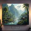 2D Jurassic Dinosaur Backdrop, Prehistoric Jungle Photography Background