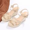New Summer Fashion Sandals, Wedge-heeled Waterproof Platform, Thick-soled Roman Platform-soled Sandals, Large Size Women's Shoes