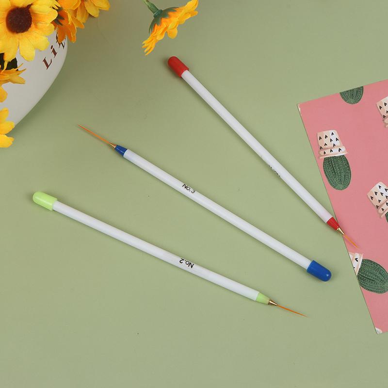 3Pcsset Nail Art Liner Brush Ultra-Thin Line Drawing Pen Manicure Tool Soft Head
