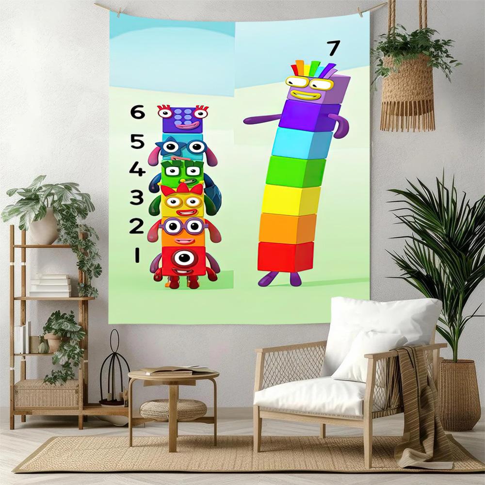 Numberblocks Wall Decor Tapestry Art For Pet Memorial Birthdaywedding Party Backdrop Family Gift
