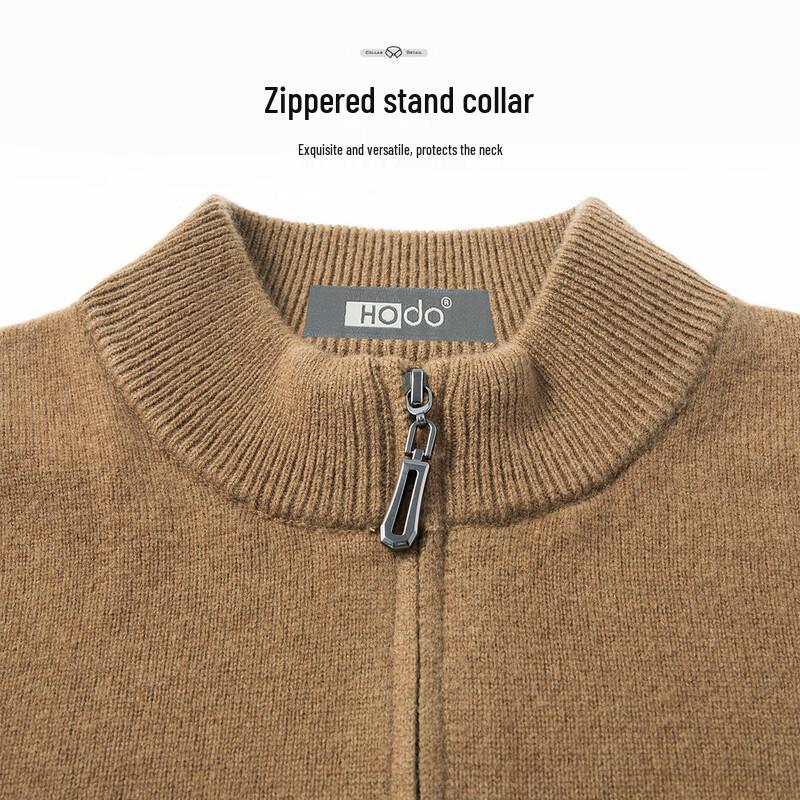 Hodo Herren Schwergewicht 100% Wolle Half-Zip Pullover