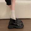 Designer Frühling College Stil Damen klobige Loafer Schuhe Mode flache Slip-On Schuhe Elegante dicke Absatz Lederschuhe