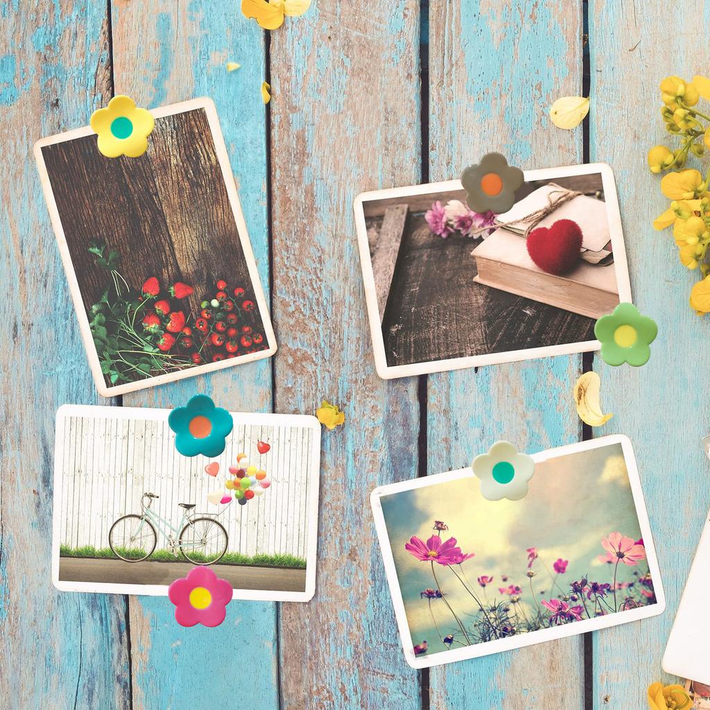 30pcs Decorative Drawing Pins Office Supplies Kawaii Pushpins Resin Flower Shaped Thumb Tacks Cute Push Pins For Cork Boards