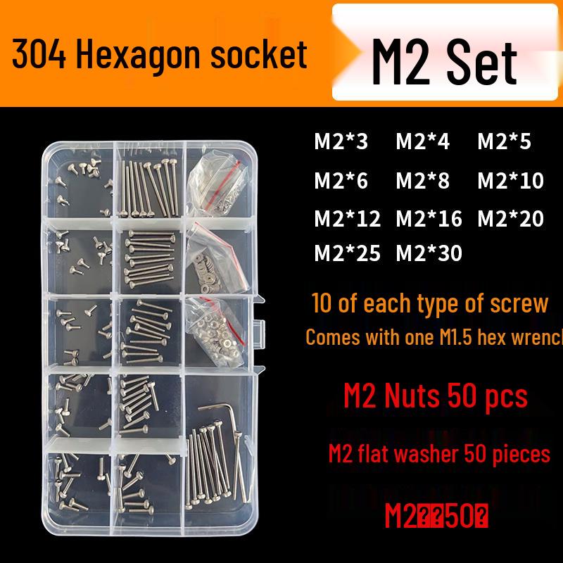 304 Stainless Steel Hex Head Screw Nut Set M2-M20
