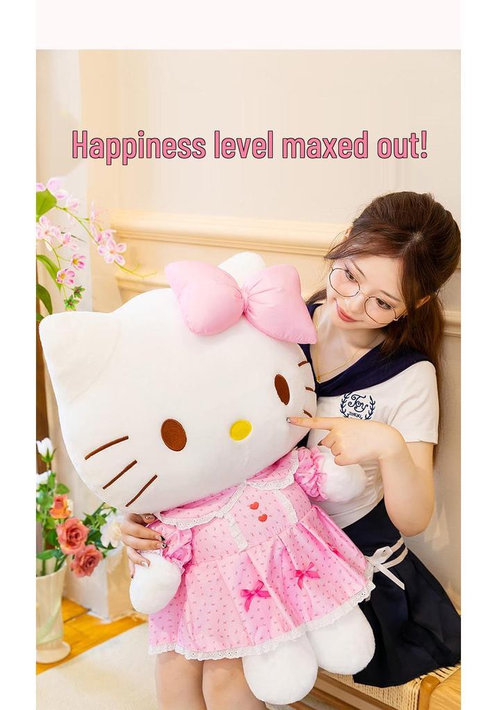 Hello Kitty Cartoon Lace Plush Toy - Cute Cat Doll Gift for Girls