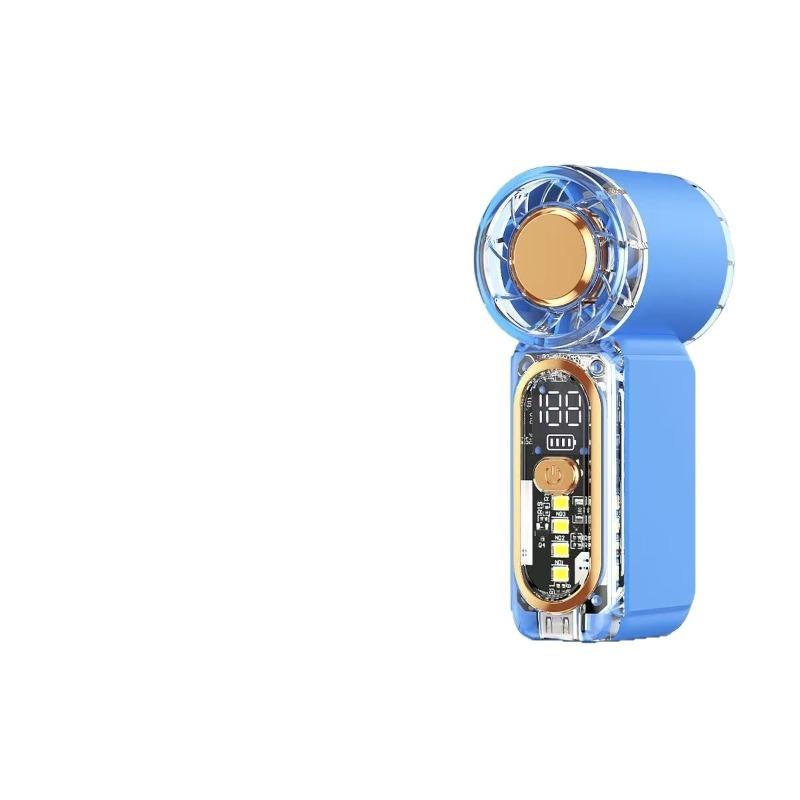 Transparent Handheld USB Fan, Mini Turbine, Pocket Fan, Outdoor Night Light, Small Fan