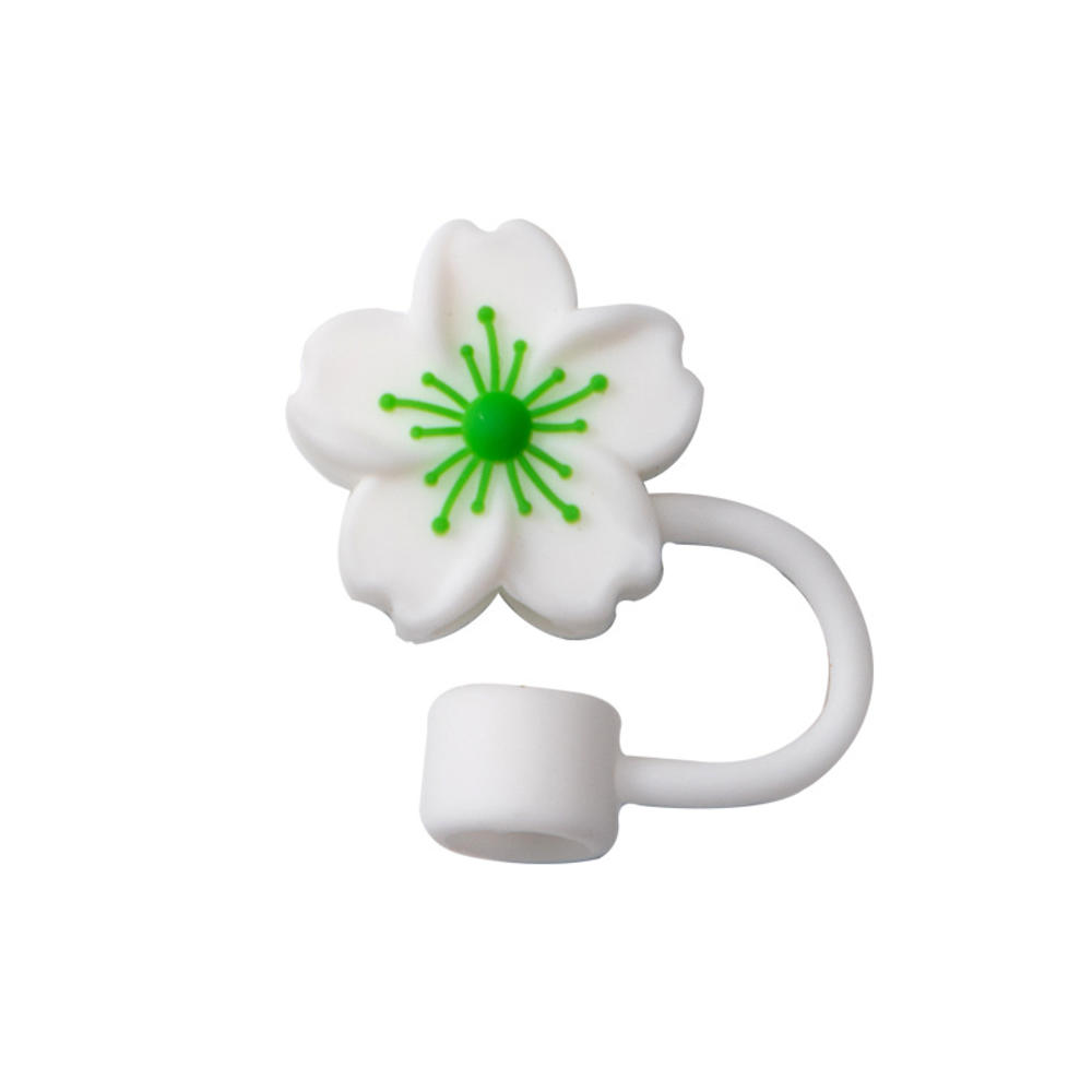 Tapa para Pajita con Forma de Flor de 10 mm/0,4 pulgadas Compatible con Vaso Stanley de 30 y 40 Oz Tapa de Pajita de Flor de Silicona Suave