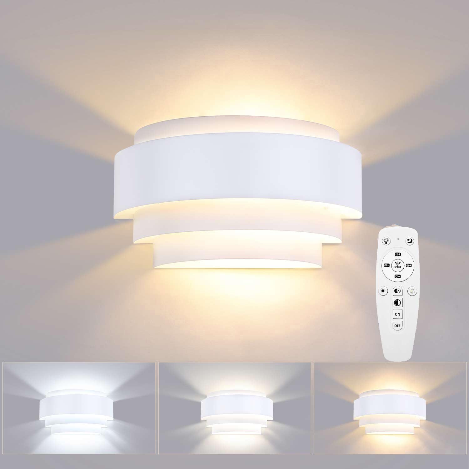 

Lightess LED Bracket Light, Dimmable and Color-Changing, with Remote Control and Memory Function, Wall Mounted, High Brightness, Energy-Saving, Wall