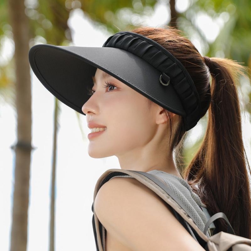 Summer Wide Brim Sun Hat With Breathable Ice Silk Material For Outdoor Travel