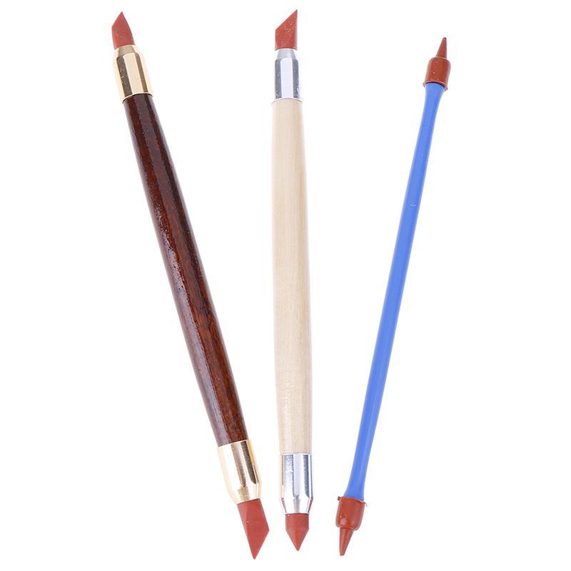 3Pcs Silicon Rubber Shaper Pen Double-Head Pottery Clay Sculpture Shaping Tools