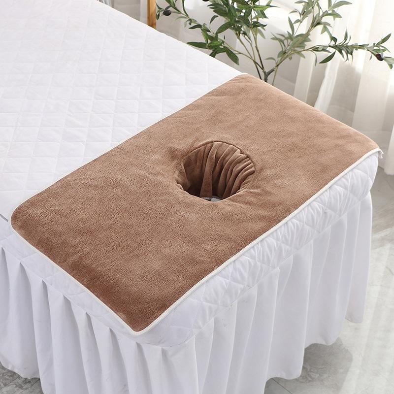3 Pcs Thickened Beauty SPA Massage Table Planking Face Towel With Hole Bed Bandana Beauty Salon Bed Head Towel