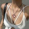 Love Heart Shaped Pendant Crystal Glass Peach Heart Loose Beads Charm for DIY Jewelry Necklace Earrings Making
