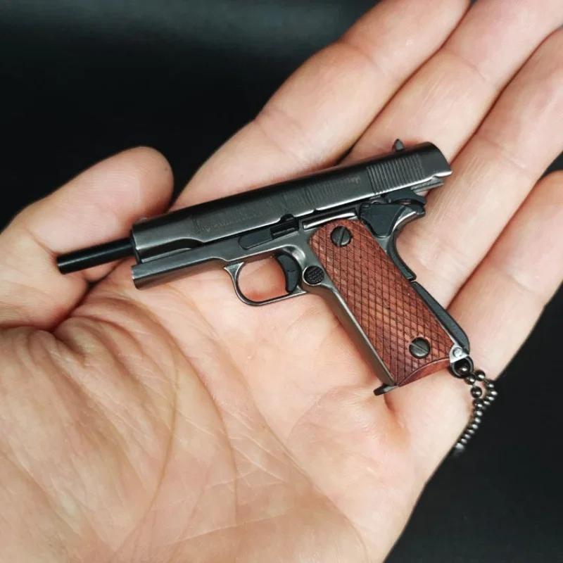 1:Miniaturowy brelok do kluczy w kształcie pistoletu Colt 1911 ze stopu, skala 3, metalowy brelok do kluczy 1911, zabawka Fidget, pistolet PUBG, prezent, dekoracje Pubg, zabawki