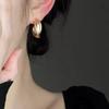 2025 Retro Gold Hong Kong Style Hoop Earrings: Lightweight, Luxurious Women's Ear Hoops with Metal Clips.