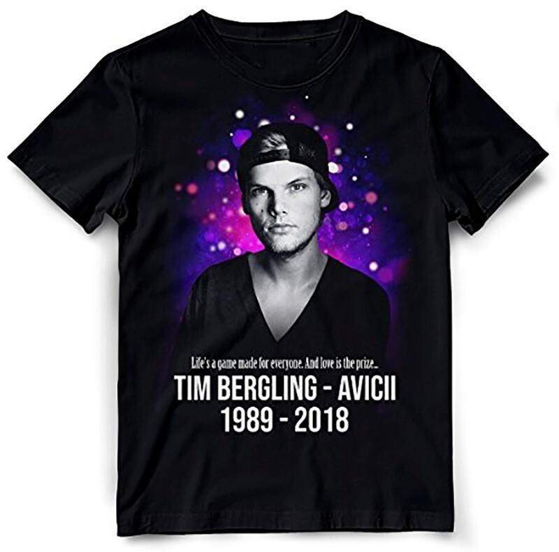 NEW Avicii 1989-2018 Classic Short Sleeve Black All Size Shirt AR807 XXXL
