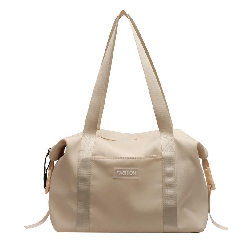

Сумка з нейлонової тканини великої місткості Дорожня сумка для фітнесу Дорожня сумка для багажу Сумка через плече бежевий