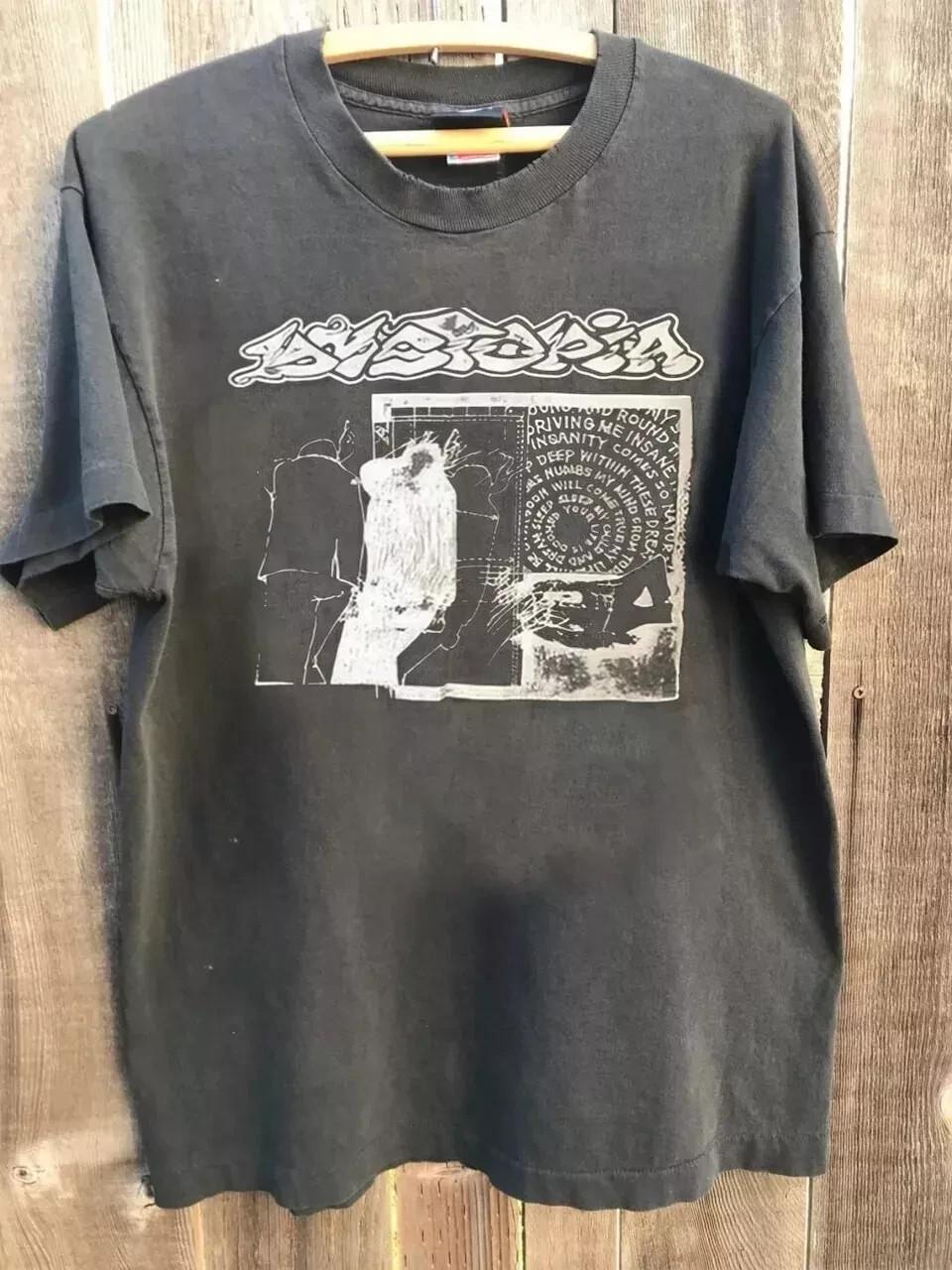 Dystopia Crust Punk Band Driving ME Insane 100% Cotton T-shirt Mens Tees Top Full Size S-4XL XL