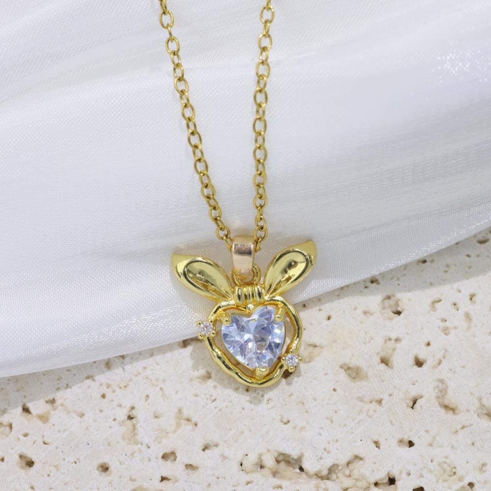 

Cute Rabbit Zirconia Pendant Necklaces for Women New Fashion Wedding Party Necklace Jewelry Accessories золотой