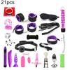 Plush Handcuffs Restraints Bondage Condom Dildo Choker Couples Sex Tool Set