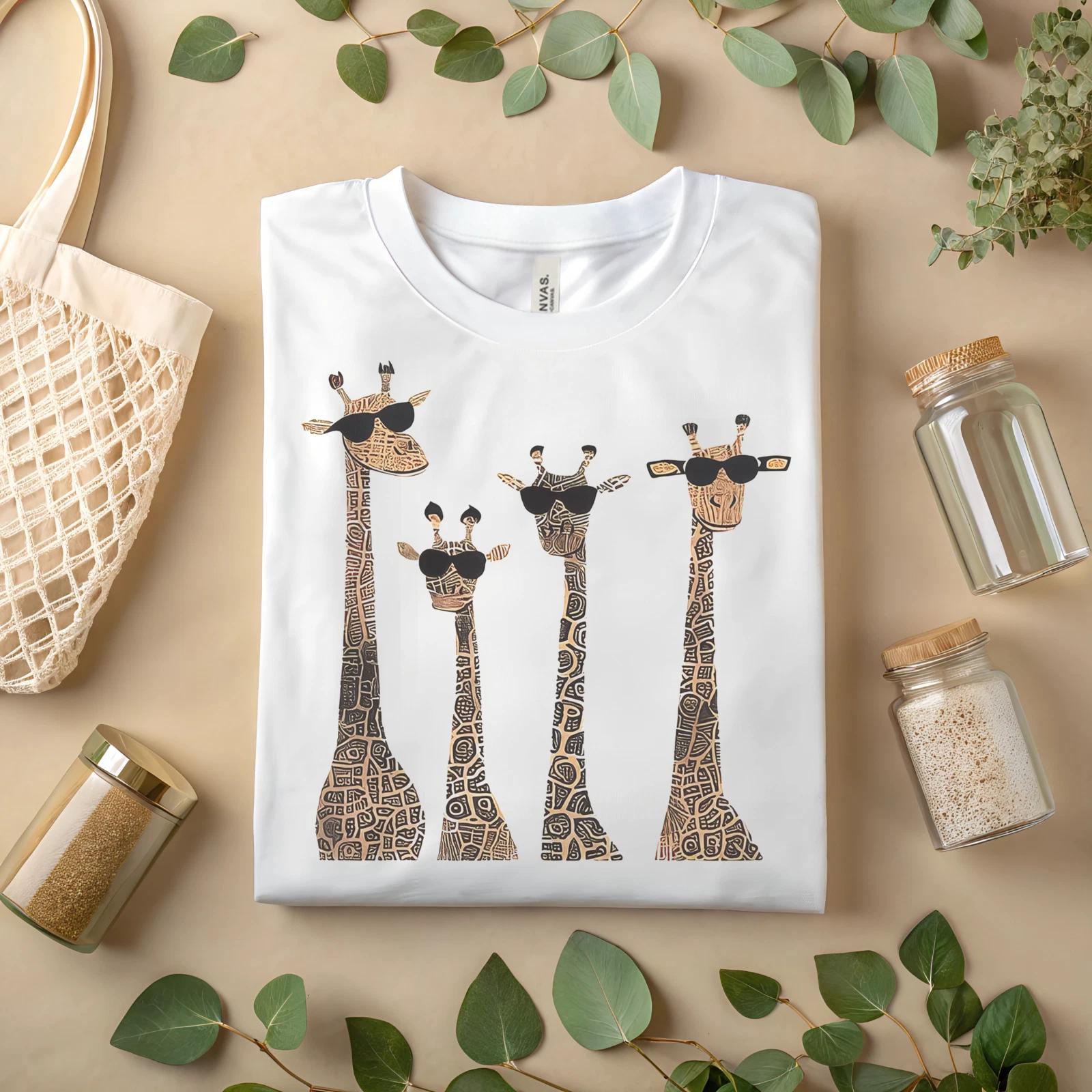 Cool Giraffe Family Shirt – Funny Matching Safari Animal Graphic Tee A438 S
