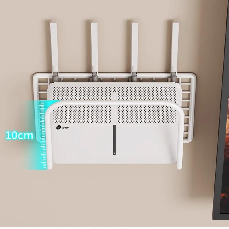 Wall Mount Router Stand Rack With Cable Management Design For Storage Box Bracket And Top Box, No Drilling Required, Wifi Rack