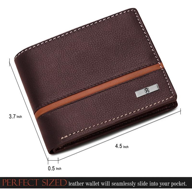 Denial Brown Leather Wallet for Men | Wallets Men with RFID Blocking | Mens Wallet Leather