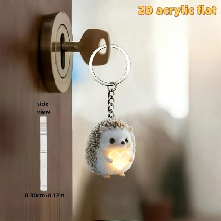 Porte-clés Acrylique Avec Motifs Mignons de Fleurs et de Chats Résistant aux Rayures Pour Bureaux et Usage Scolaire