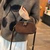 Genuine Leather Suede Shoulder Bag for Women 2026 New Style Crossbody Purse Soft Vintage Mini Square Handbag