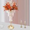 4-Tier Crystal Flower Stand, Modern Tiered Display Rack-24cm Base & Rounded Edges-Luxury Decorative Stand for Gardens/Balconies