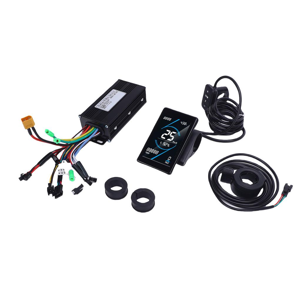 Electric Bike Speed Controller Kit 26A Speed Controller Color Screen LCD Display Thumb Throttle Set for Electric